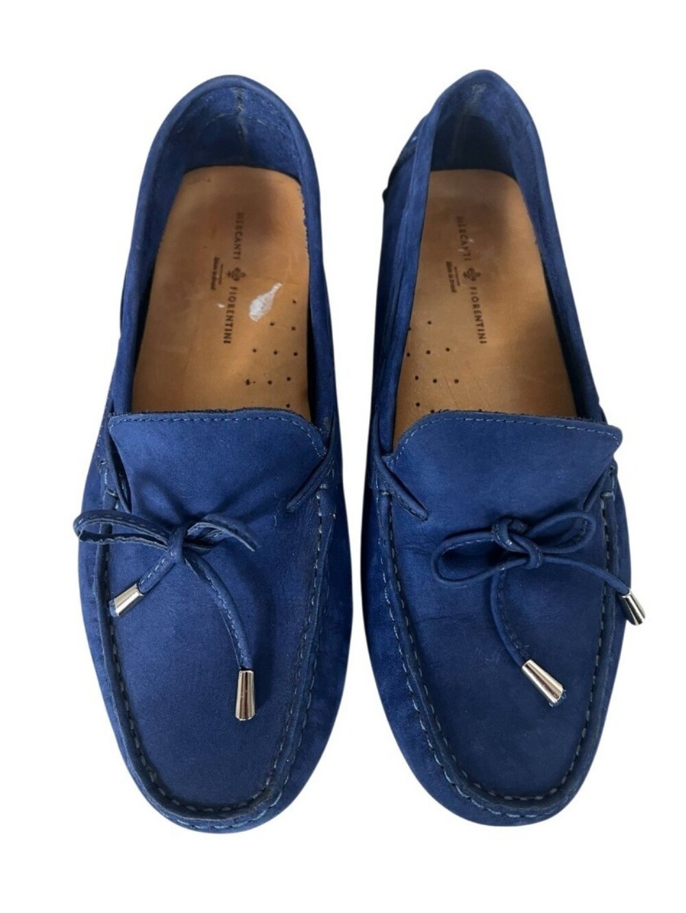 Mercanti Fiorentini Blue Suede Driving Loafers Men's Size 10 B